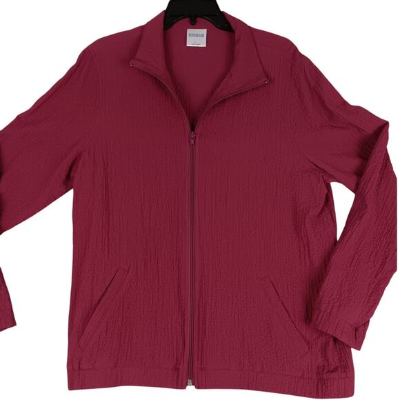 Bedford Fair Vintage Track Suit Set Womens Large Maroon Crepe Fabric Fall Casual - Picture 2 of 16